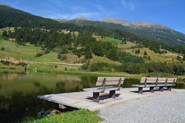 View of the lake Haidersee and the Hotel Plagött View of the lake Haidersee and the Hotel Plagött