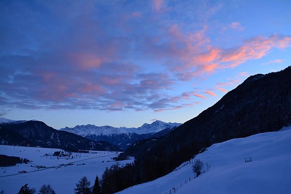 Winterlandschaft im Obervinschgau - Ausblick vom Hotel Plagött Winterlandschaft im Obervinschgau - Ausblick vom Hotel Plagött